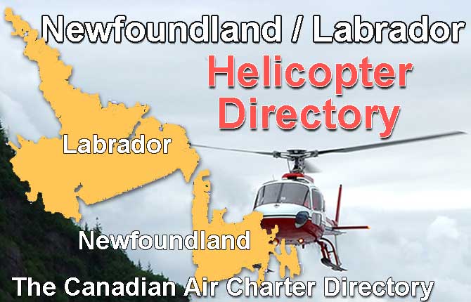 Newfoundland and Labrador helicopter charter directory banner