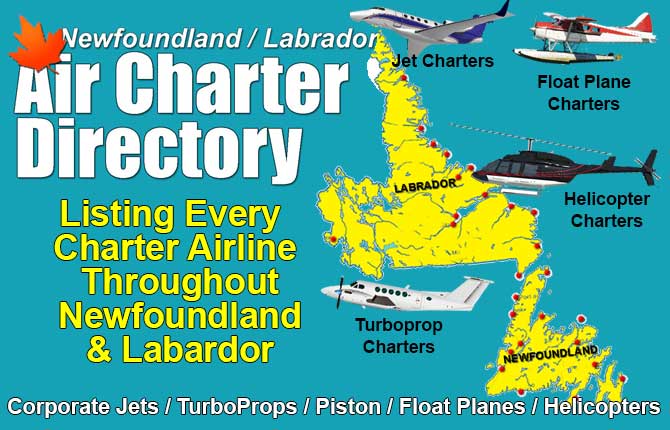 Newfoundland & Labrador aircraft charter directory banner
